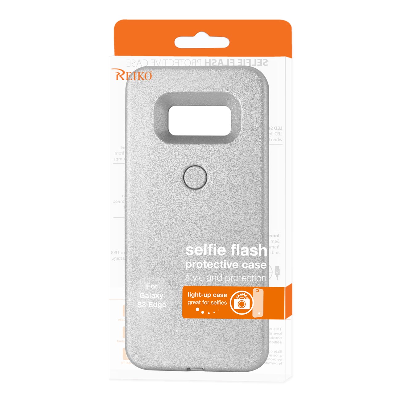 SAMSUNG GALAXY S8 EDGE/S8 Plus LED SELFIE LIGHT UP ILLUMINATED CASE IN SILVER