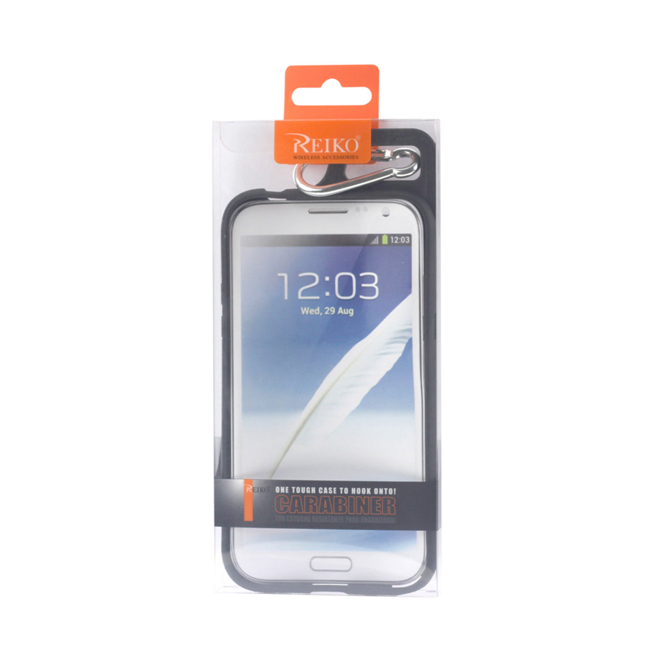 Samsung Galaxy Note 2 Dropproof Workout Hybrid Case With Hook In Black