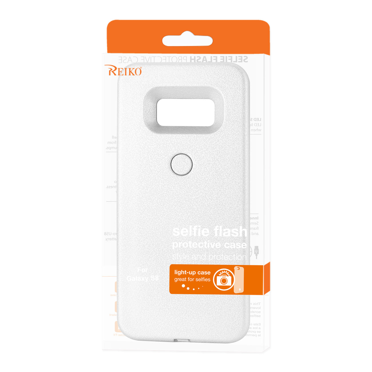 SAMSUNG GALAXY S8 LED SELFIE LIGHT UP ILLUMINATED CASE IN WHITE