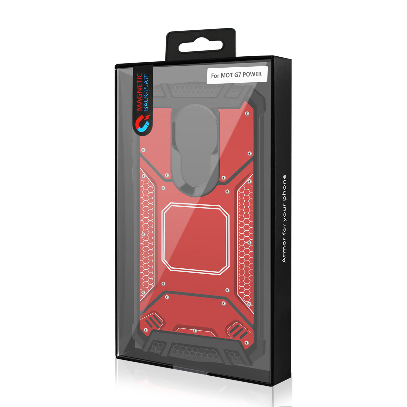 MOTOROLA MOTO G7 POWERMetallic Front Cover Case In Red