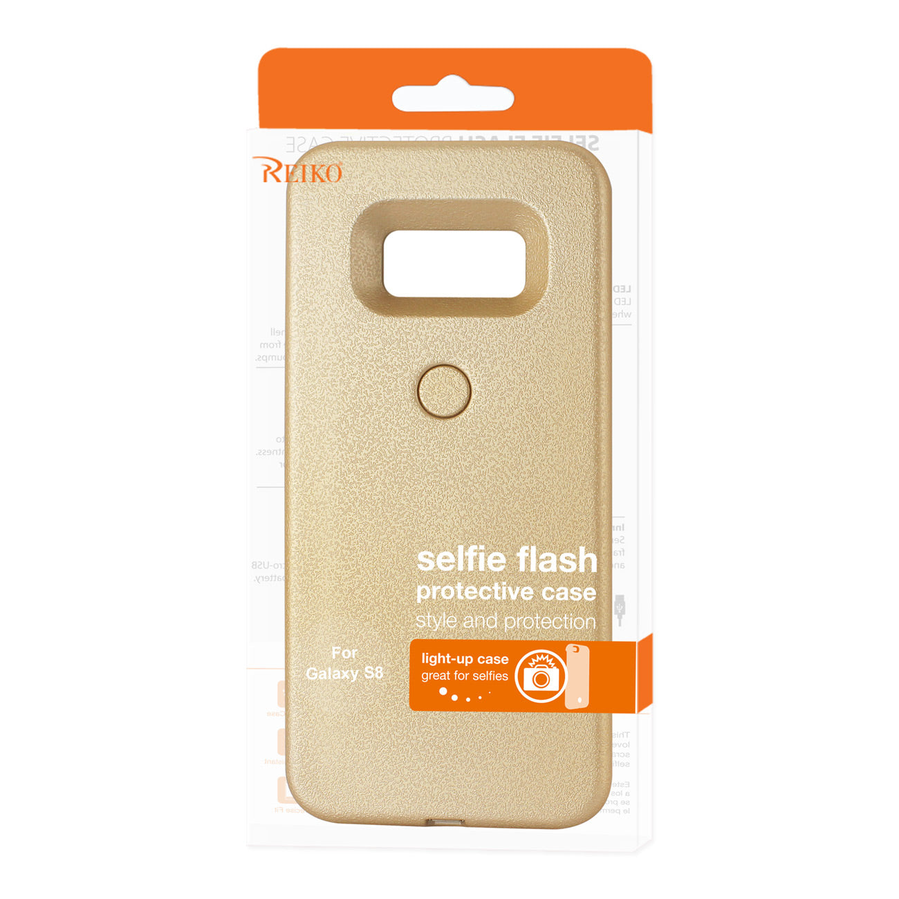 SAMSUNG GALAXY S8 LED SELFIE LIGHT UP ILLUMINATED CASE IN GOLD