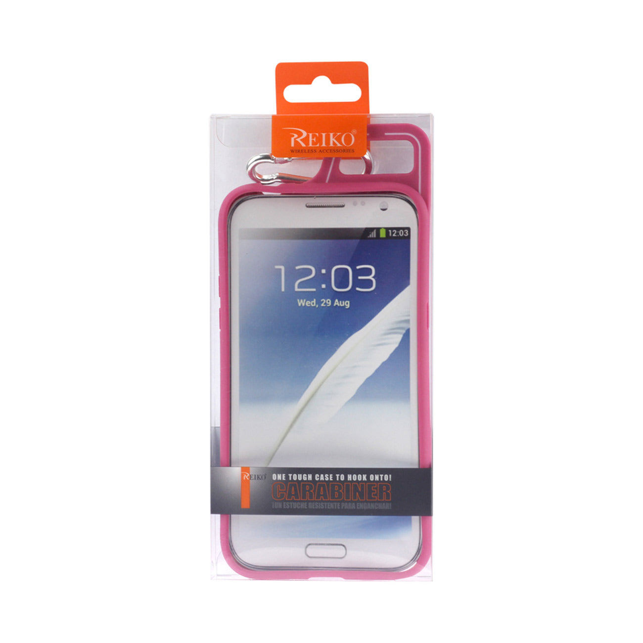 Samsung Galaxy Note 2 Dropproof Workout Hybrid Case With Hook In White Pink