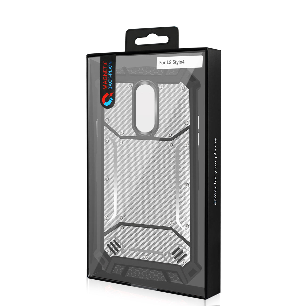 Reiko LG STYLO 4 Carbon Fiber Hard-shell Case In Gray