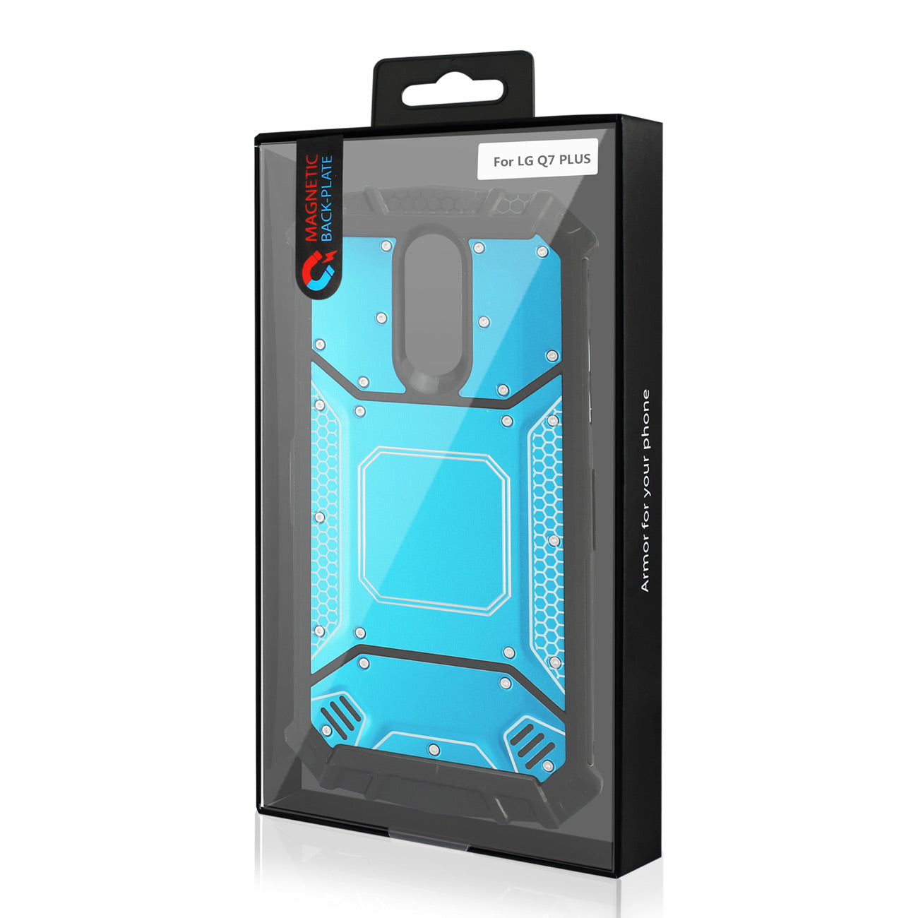 LG Q7 Plus Metallic Front Cover Case In Blue