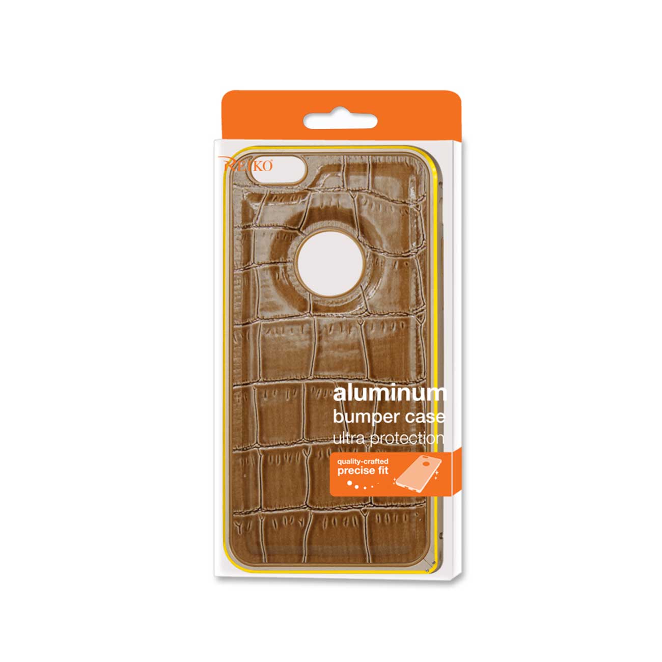 iPhone 6 Plus Genuine Leather Aluminum Frame Case In Gold