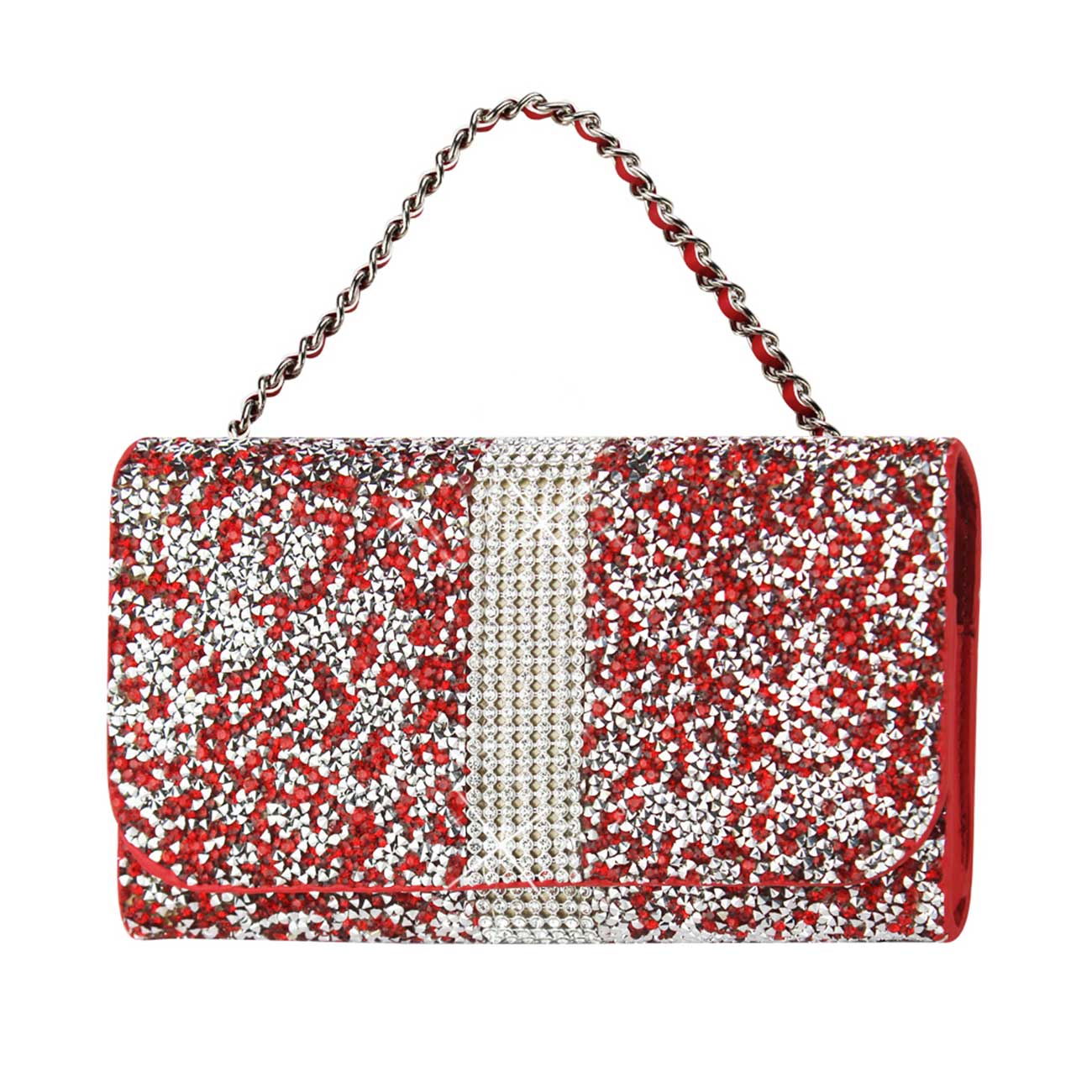 Purse Wallet Case Pouch/Phone Holster Jewelry Rhinestone Red Color