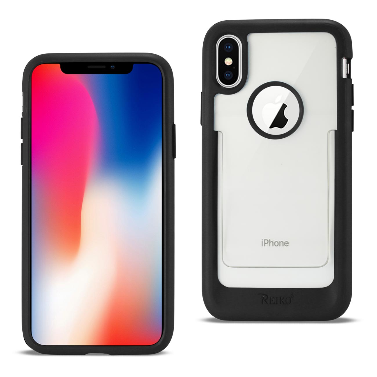 iPhone X/iPhone XS Belt Clip Polymer Case In Clear Black