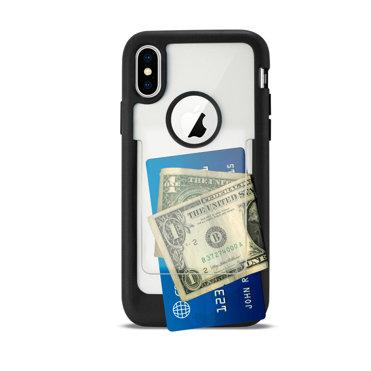 iPhone X/iPhone XS Belt Clip Polymer Case In Clear Black