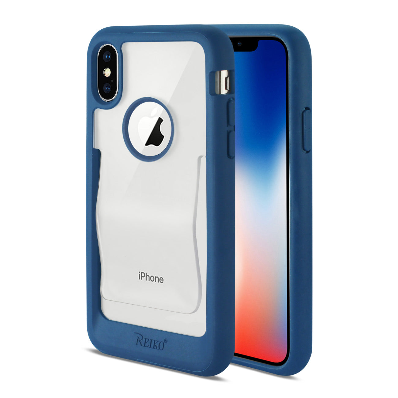Reiko iPhone X/iPhone XS Belt Clip Polymer Case In Clear Blue