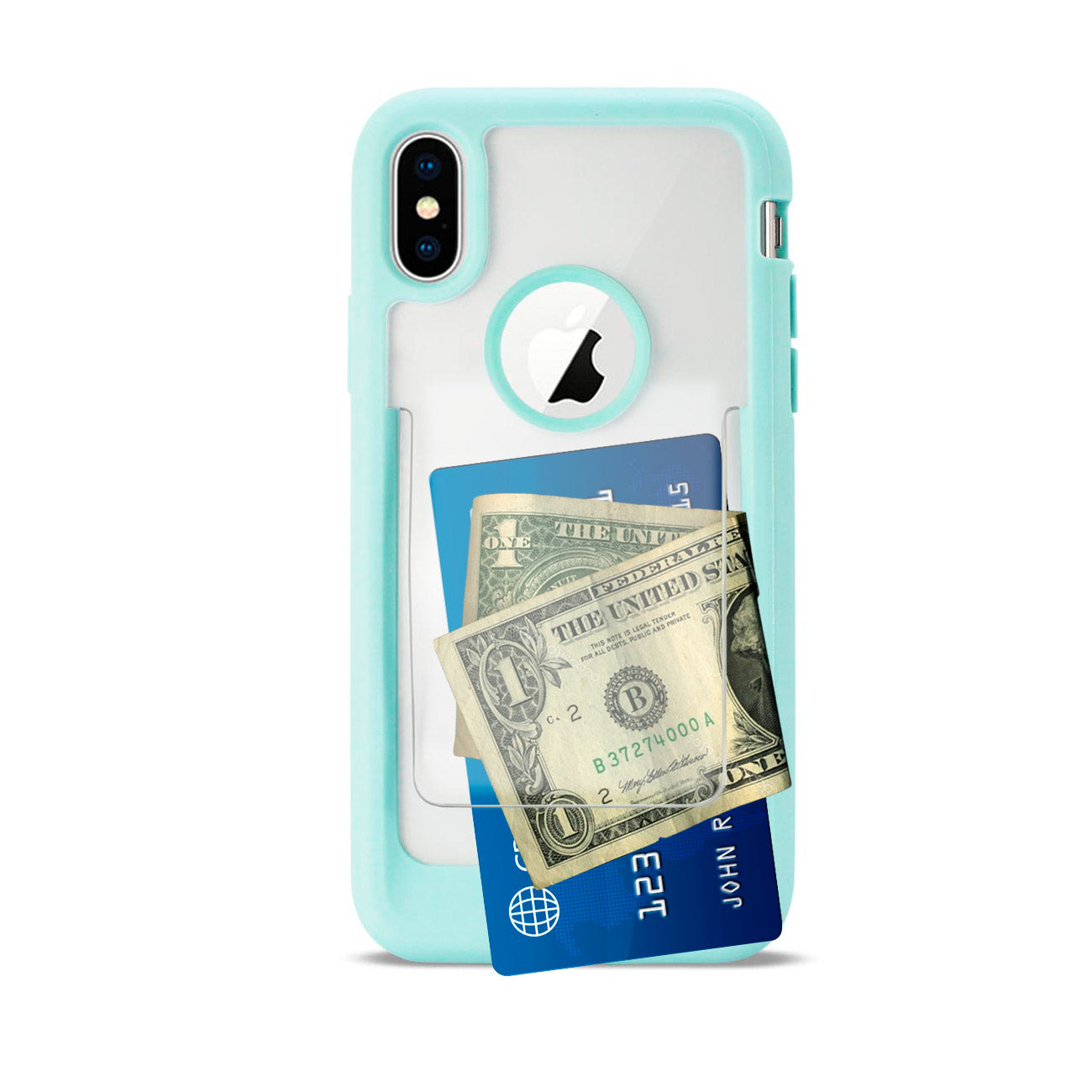 iPhone X/iPhone XS Belt Clip Polymer Case In Clear Mint Green