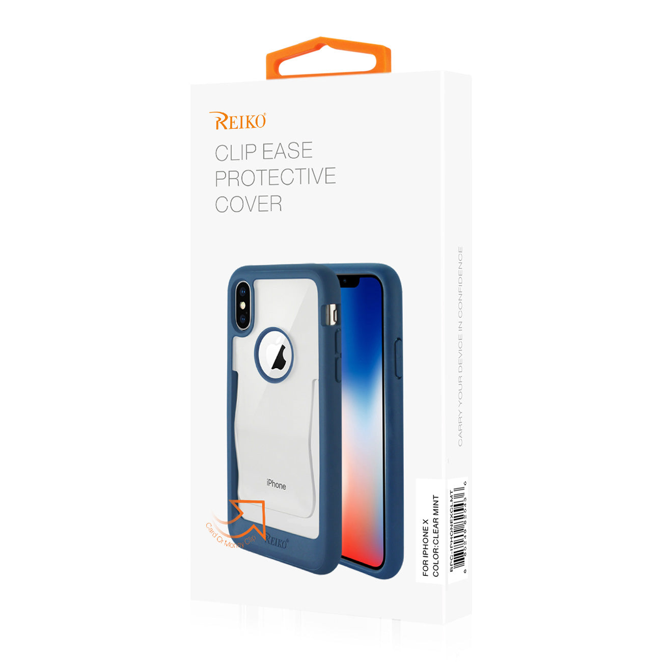 iPhone X/iPhone XS Belt Clip Polymer Case In Clear Mint Green