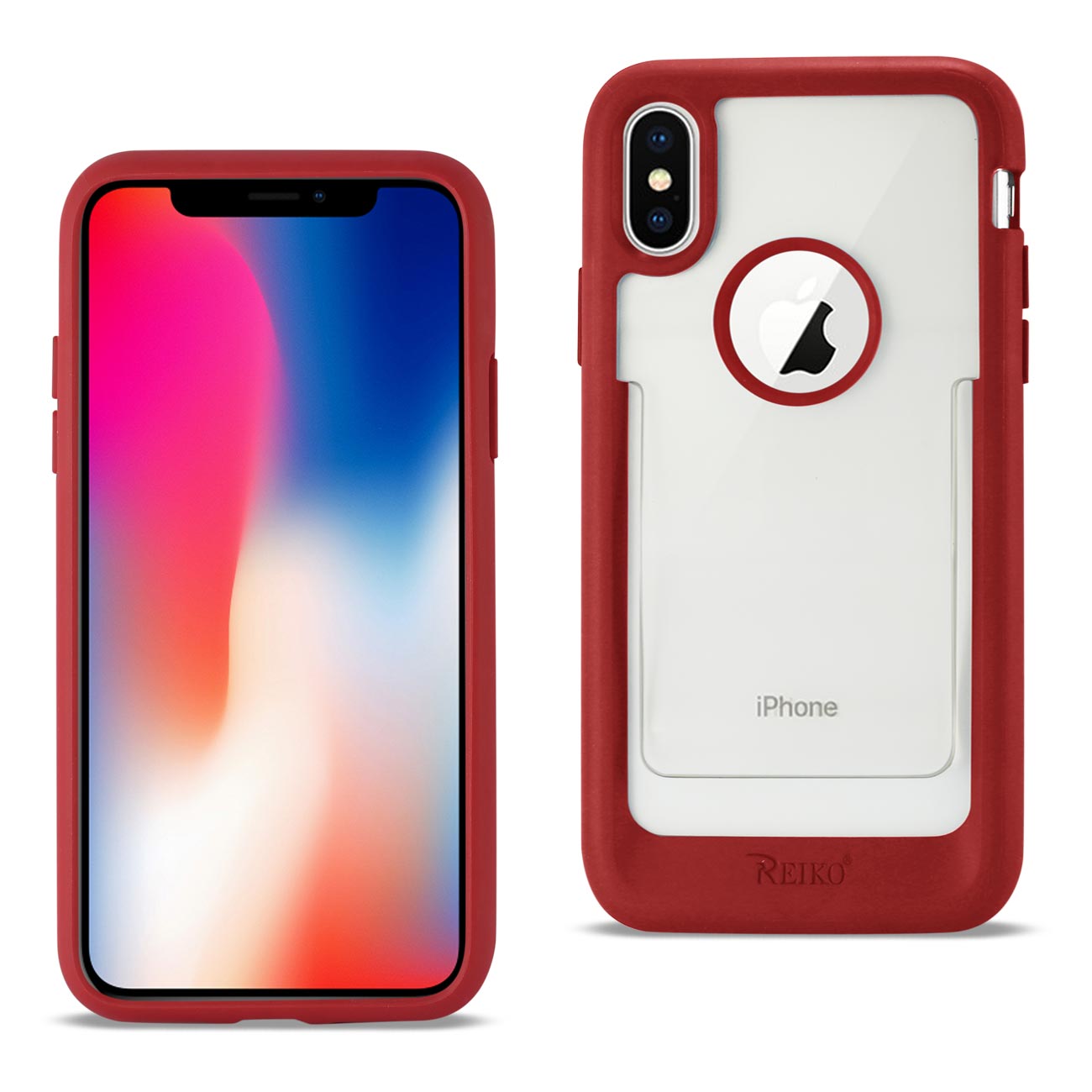 iPhone X/iPhone XS Belt Clip Polymer Case In Clear Red
