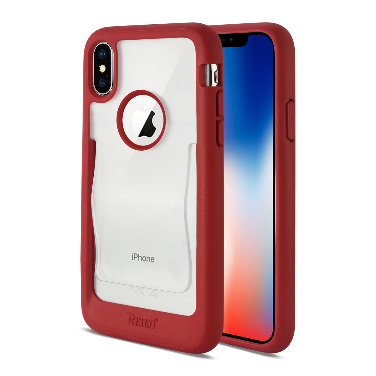 iPhone X/iPhone XS Belt Clip Polymer Case In Clear Red