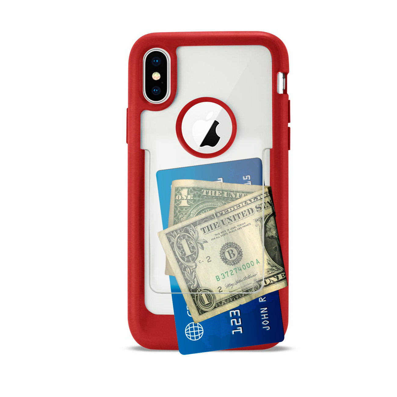 iPhone X/iPhone XS Belt Clip Polymer Case In Clear Red