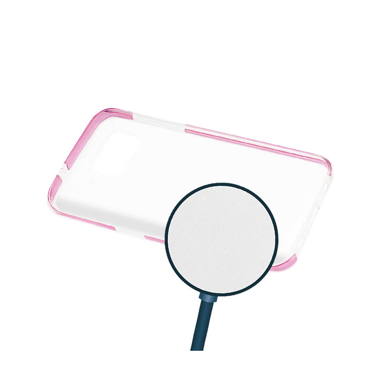 Samsung Galaxy S7 Edge Transparent Bumper Frame Case In Clear Hot Pink