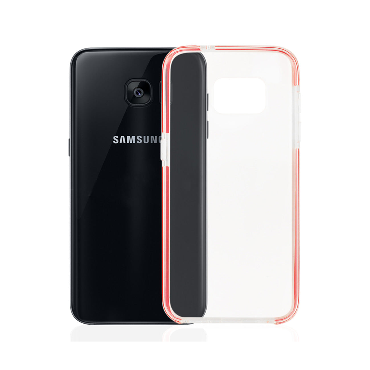 Samsung Galaxy S7 Edge Transparent Bumper Frame Case In Clear Red
