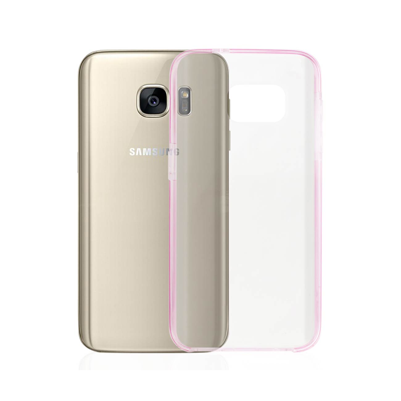 Samsung Galaxy S7 Transparent Bumper Frame Case In Clear Pink