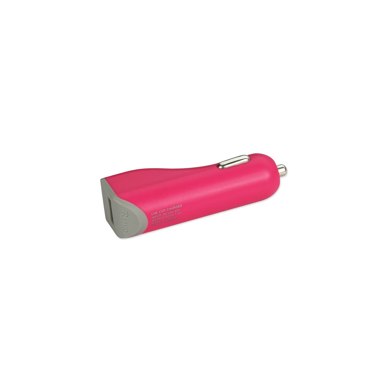 Car Charger Micro USB With USB Data Cable Hot Pink Color