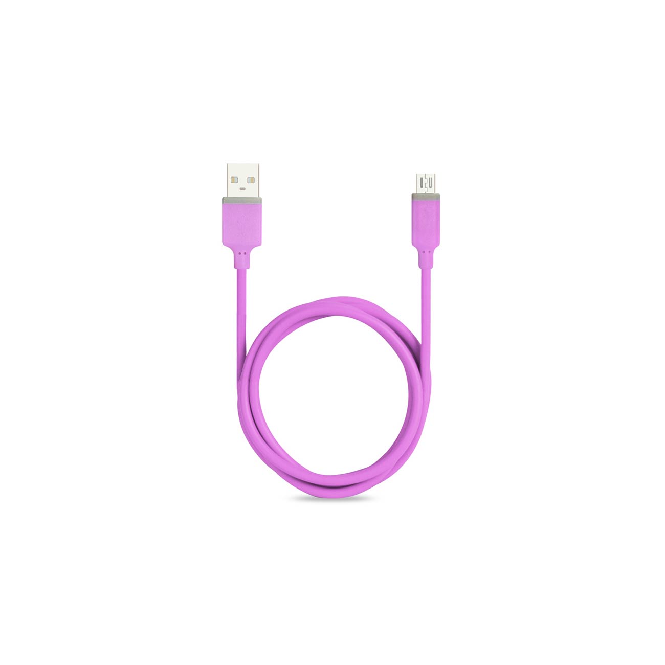 Car Charger Micro USB With USB Data Cable Purple Color