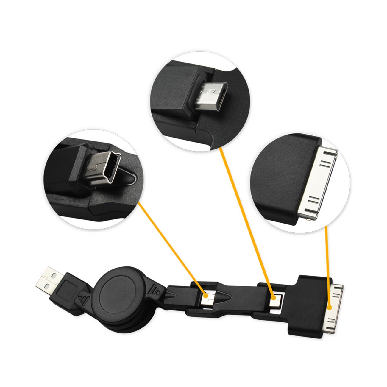 Cable Audio Dual Stereo 3-In-1Male 3.3Ft Black Color