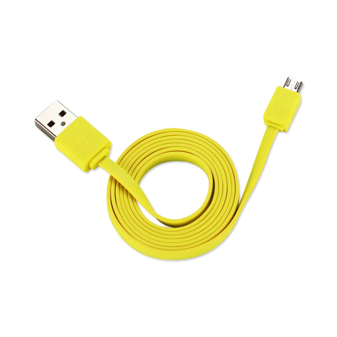 Data Cable USB Tangle Free 3.3Ft Yellow Color