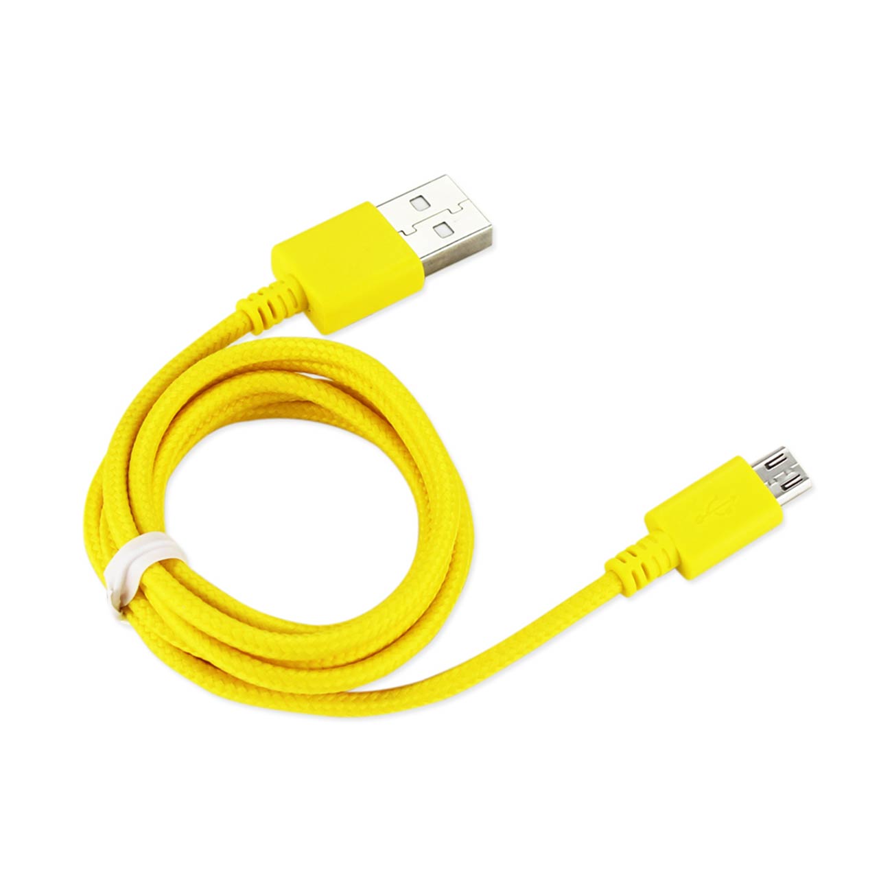 Data Cable USB Micro Braided 3.3 Feet Yellow Color