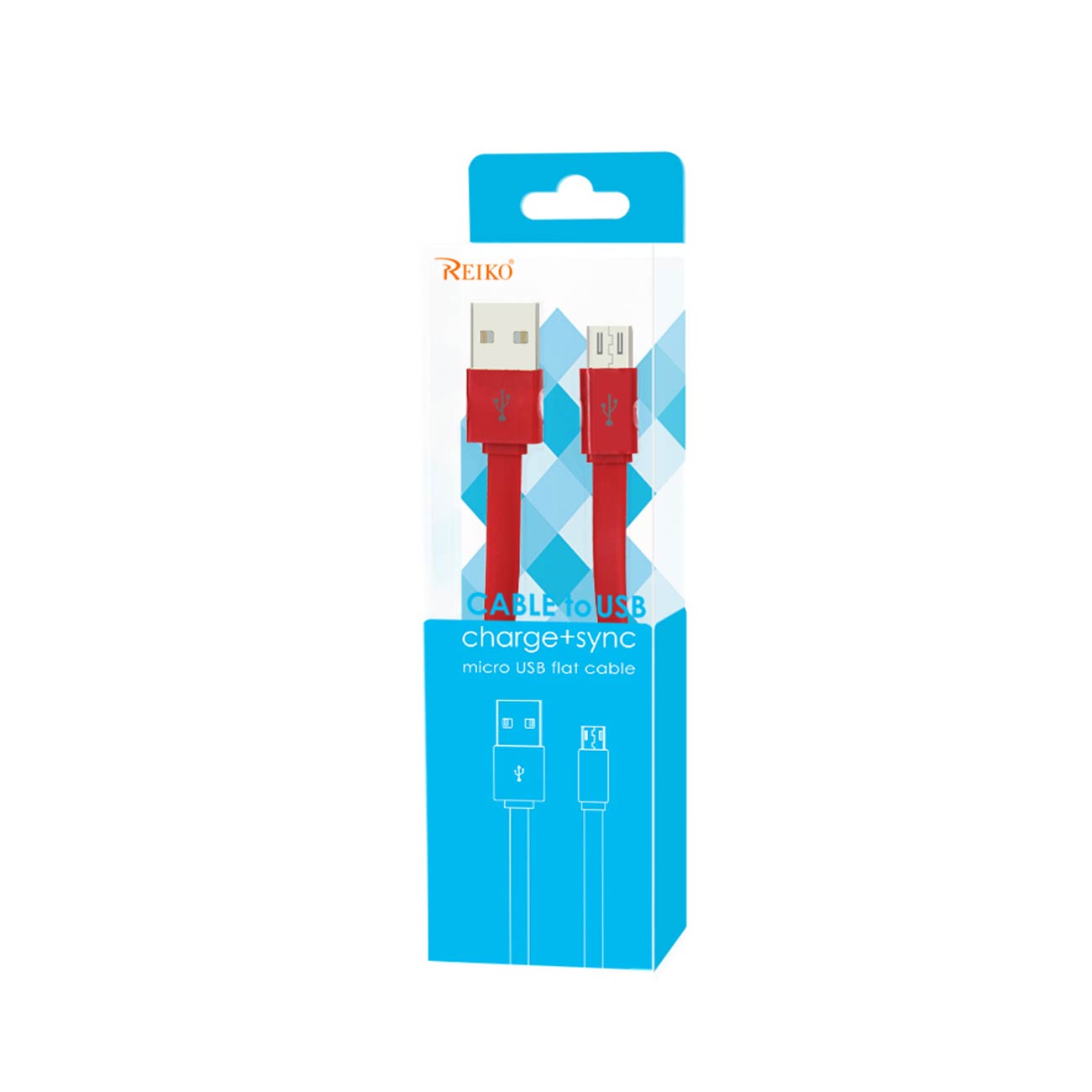 Data Cable USB Micro Flat 3.2Ft Red Color