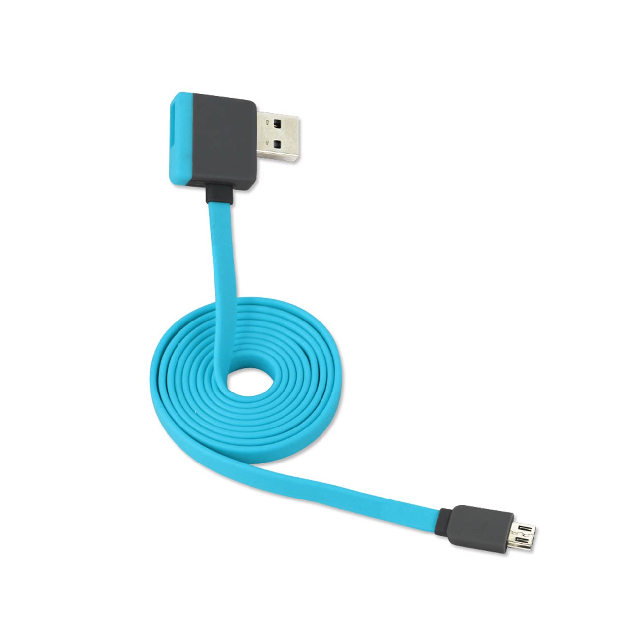 Cable USB Micro Piggyback Flat Liberator 3.2Ft Blue Color