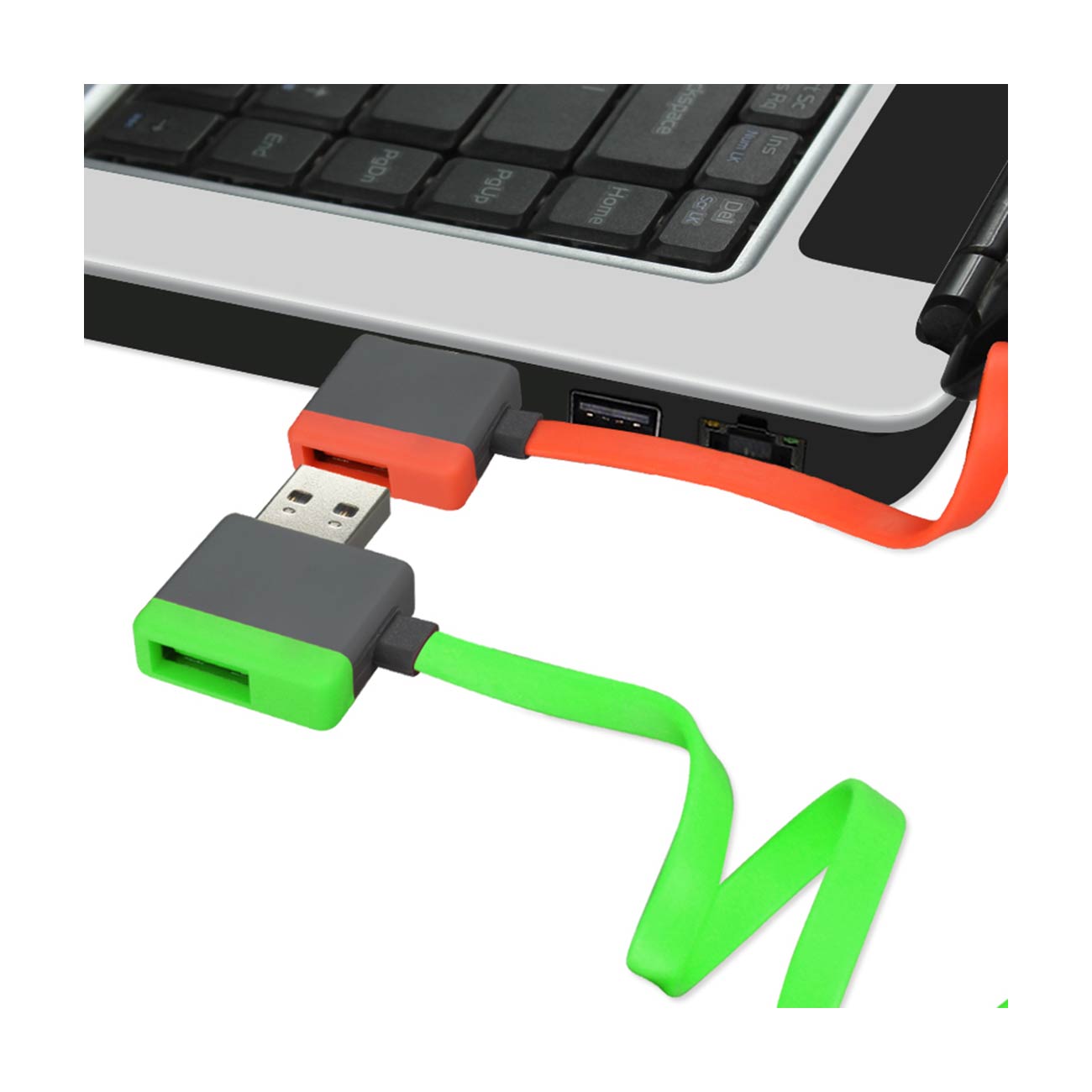 Cable USB Micro Piggyback Flat Liberator 3.2Ft Red Color