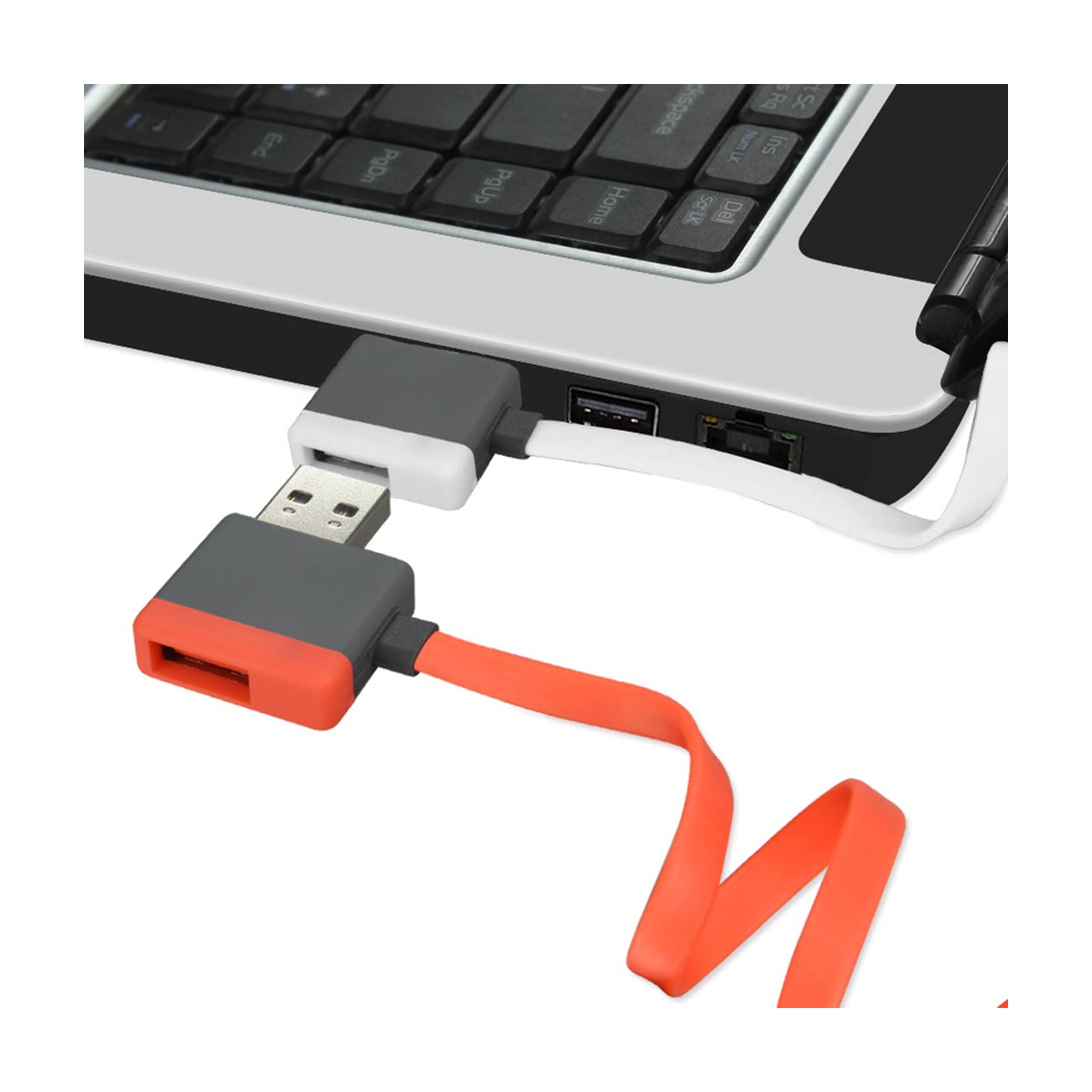 Cable USB Micro Piggyback Flat Liberator 3.2Ft White Color