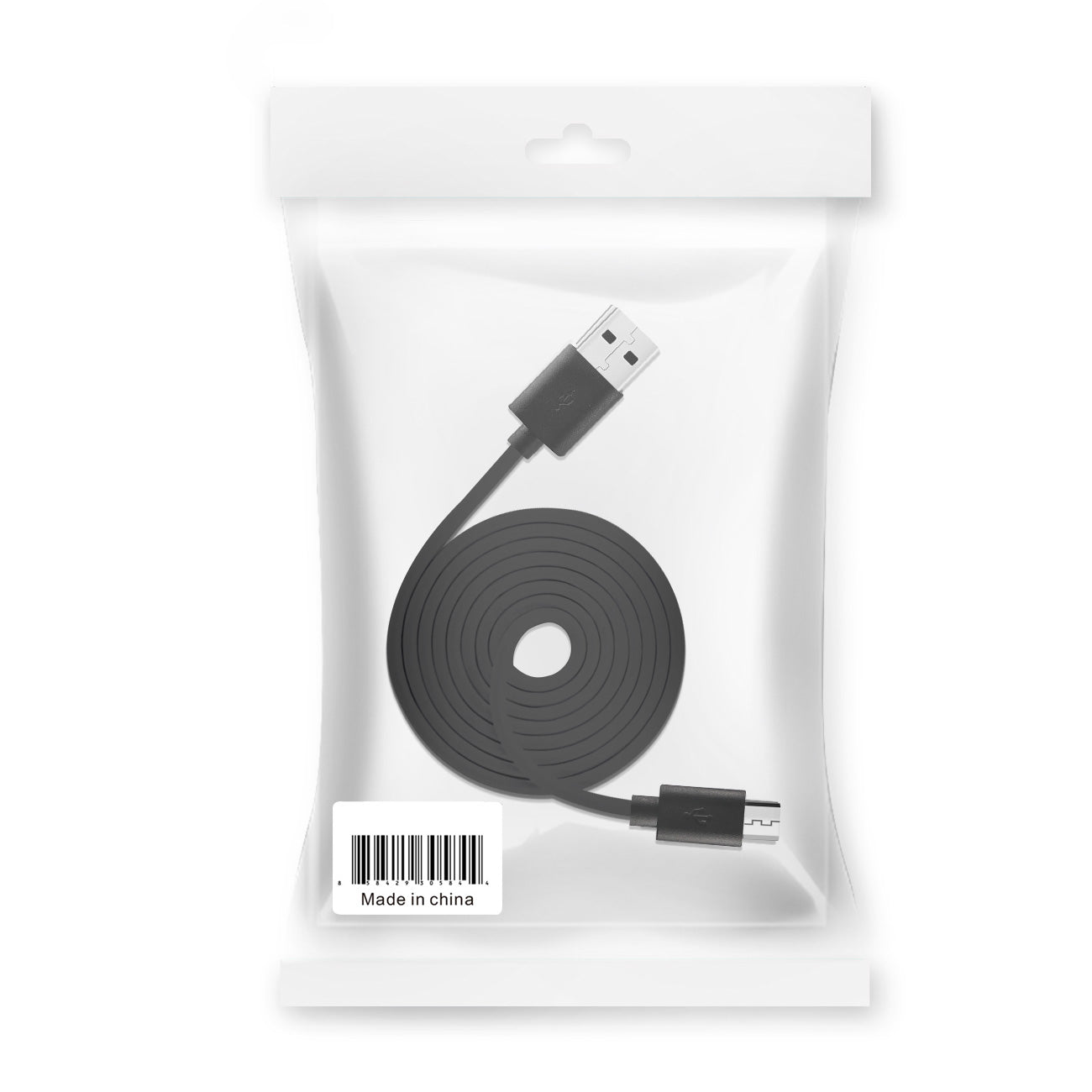 Data Cable Micro USB 2.0 PVC Material 3.3Ft Simple Packaging Black Color