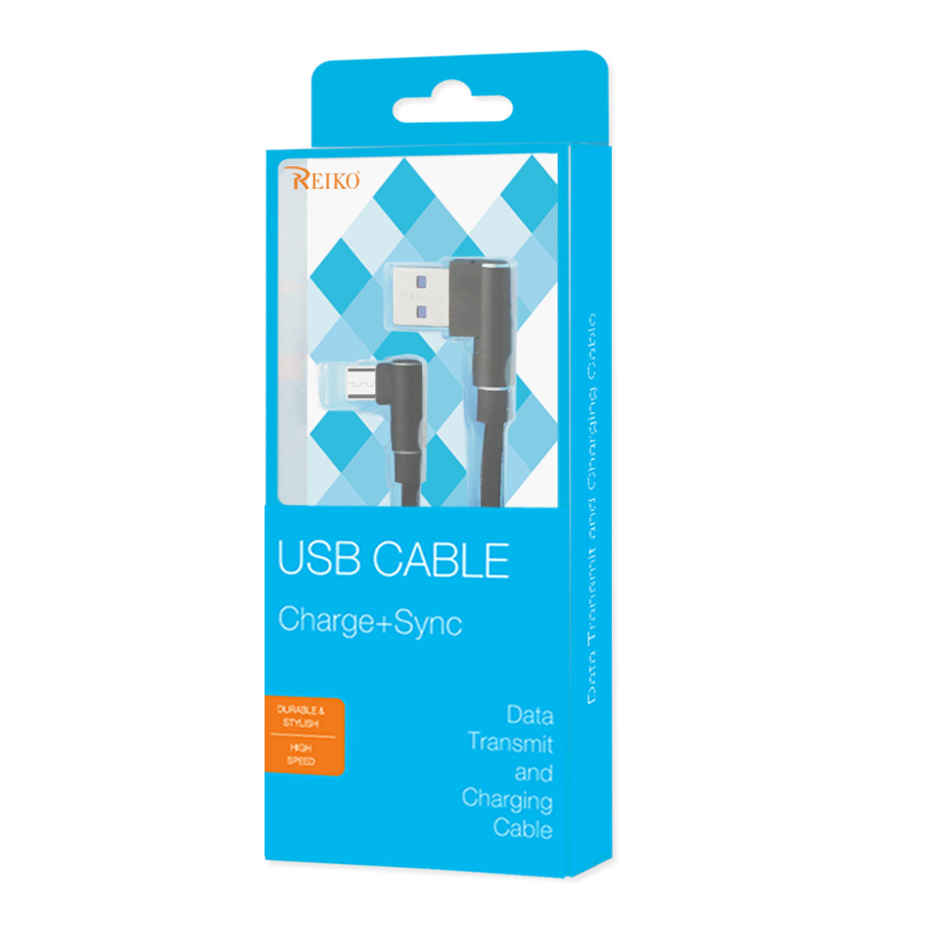 Data Cable Micro USB 2.0 Nylon Braided Material 3.3Ft Black Color