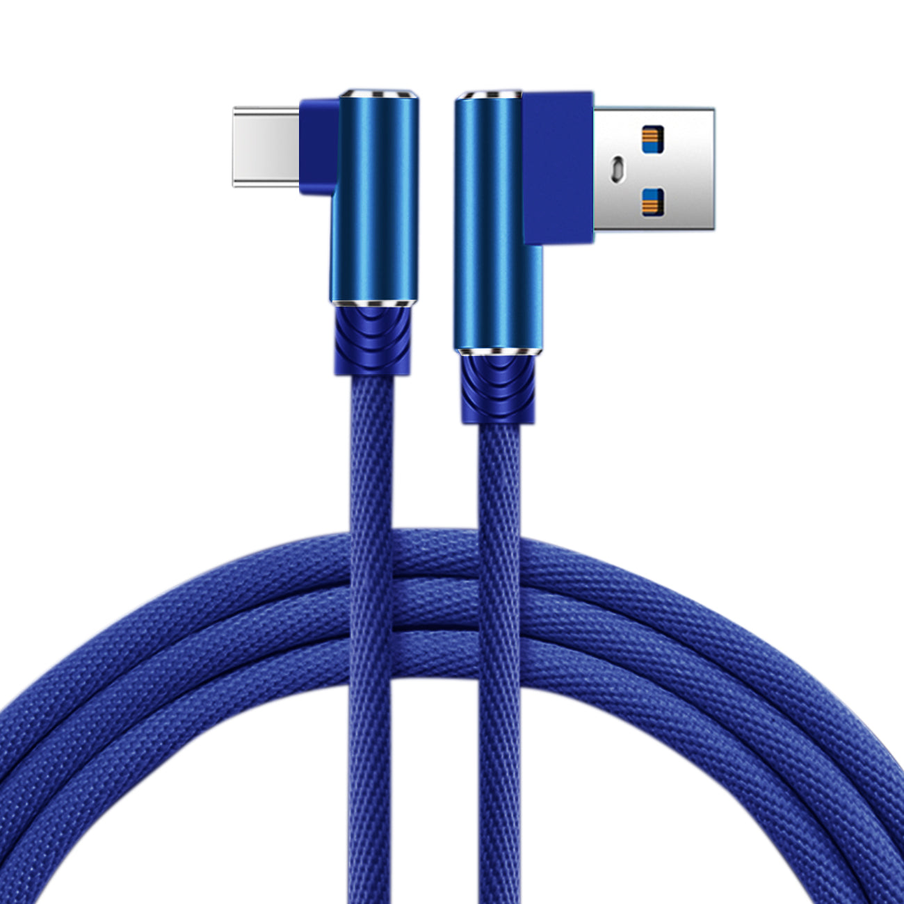 Data Cable USB 2.0 Type C Nylon Braided Material Reiko 3.3Ft Blue Color