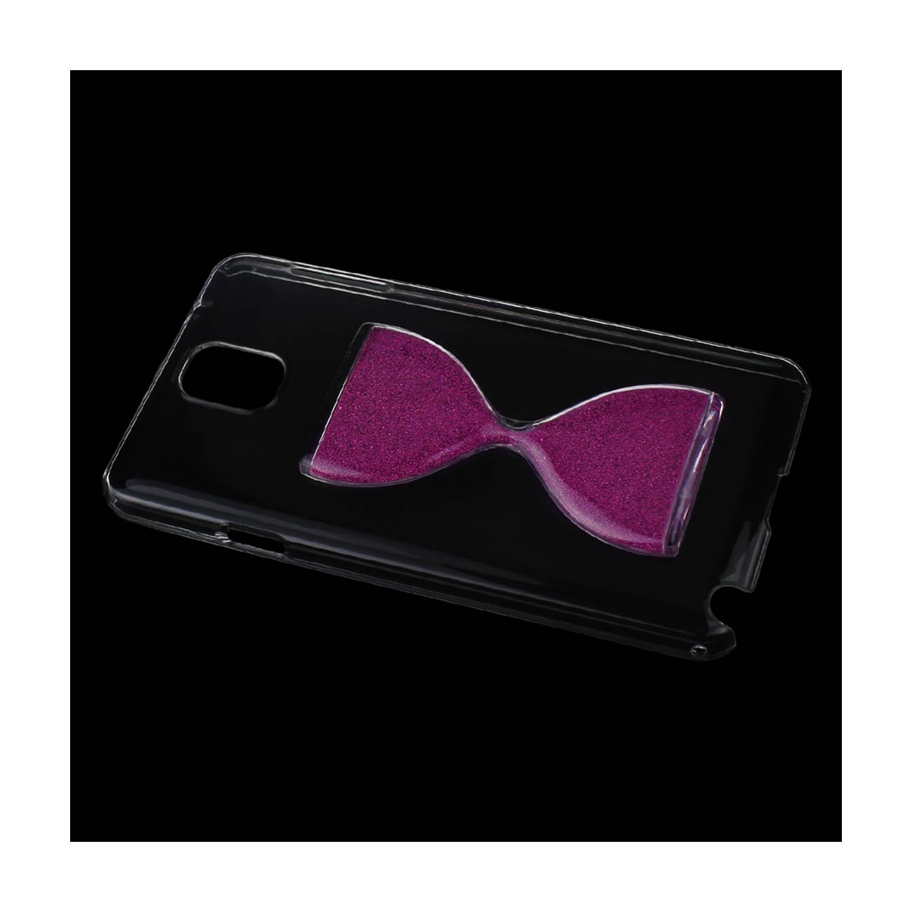Samsung Galaxy Note 3 3D Sand Clock Clear Case In Hot Pink