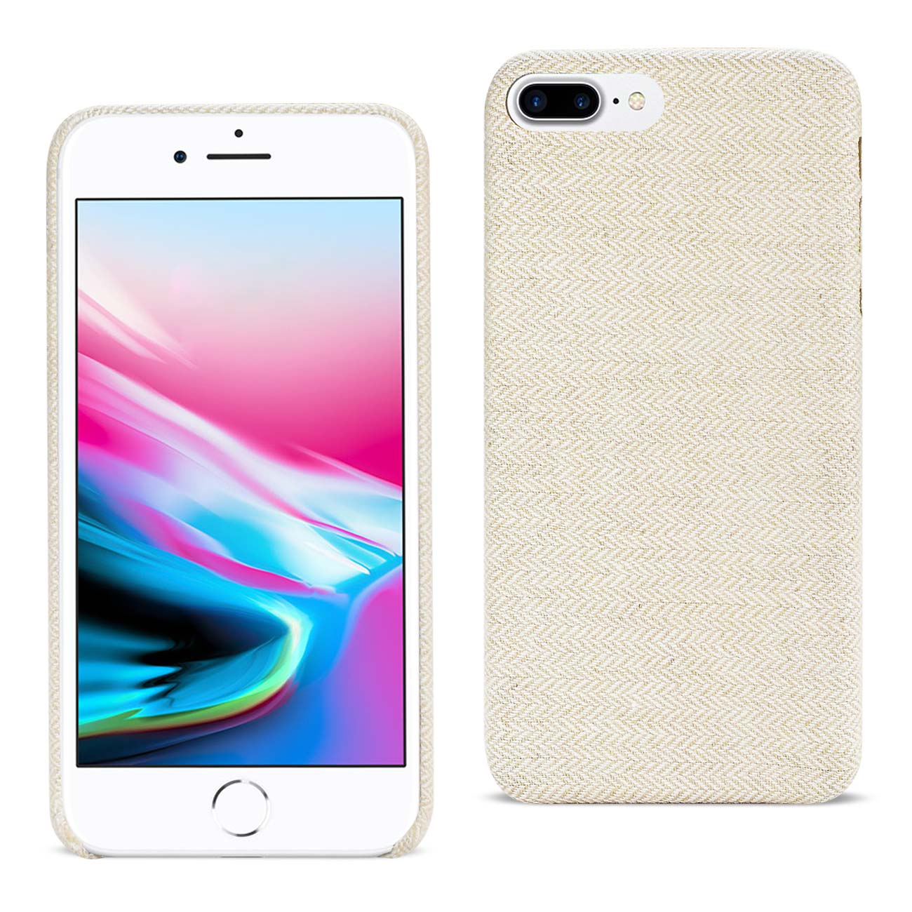 Case Herringbone Fabric iPhone 8 Plus Beige Color