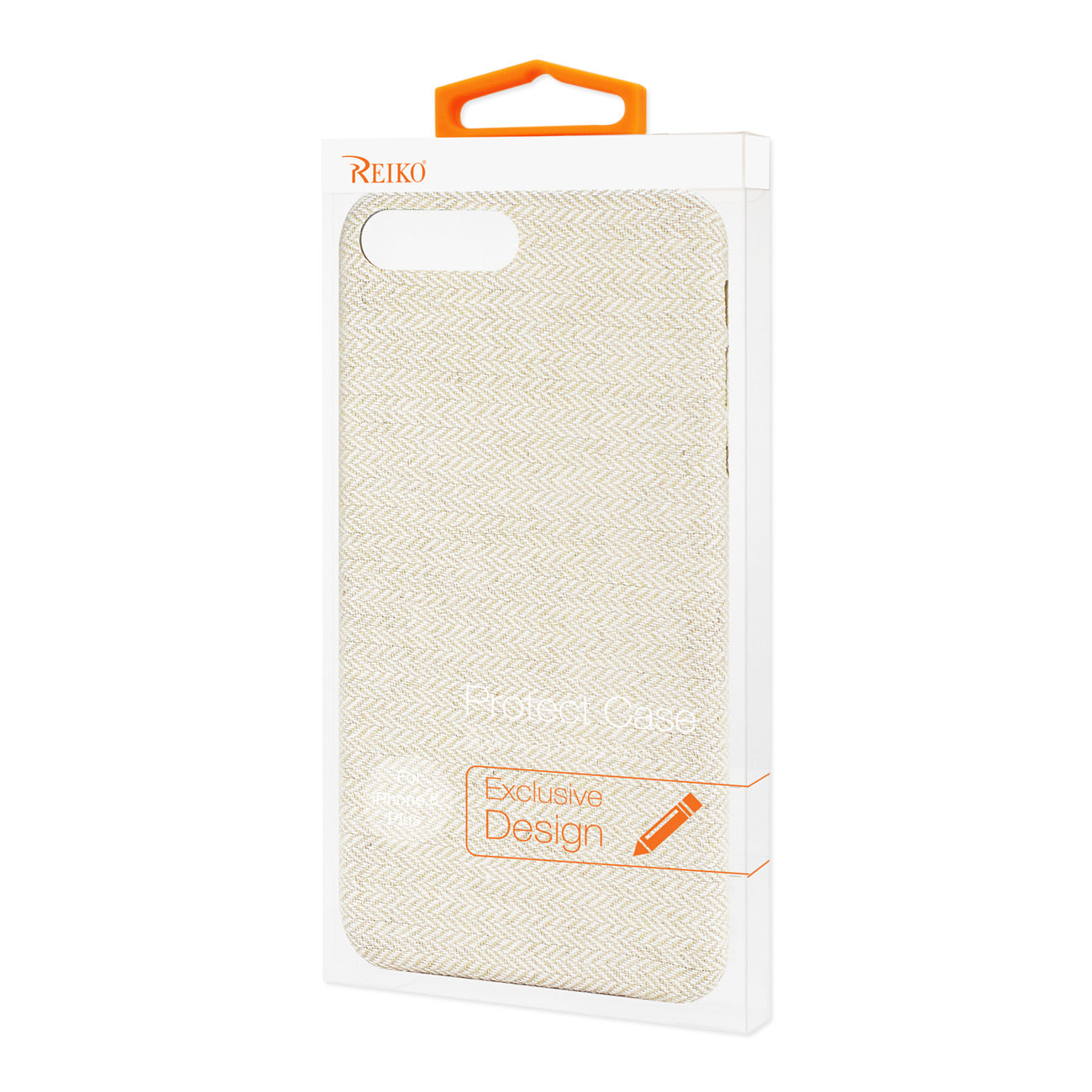 Case Herringbone Fabric iPhone 8 Plus Beige Color