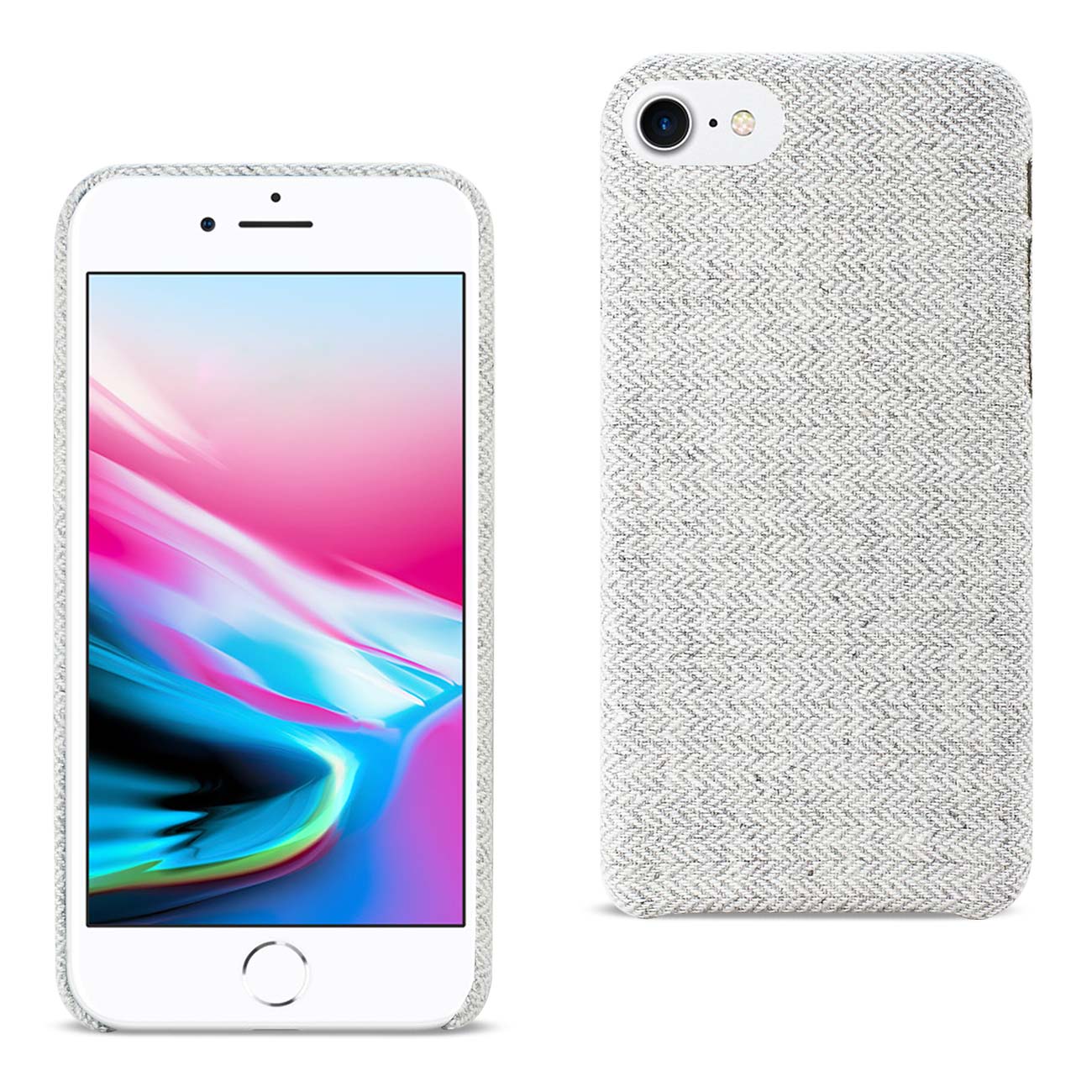 Case Herringbone Fabric iPhone 7/ 8/ SE2 Light Gray Color
