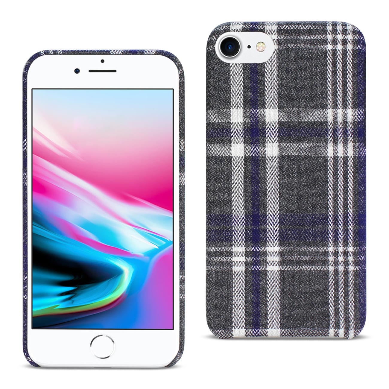Case Checked Fabric iPhone 7/ 8/ SE2 Black Color