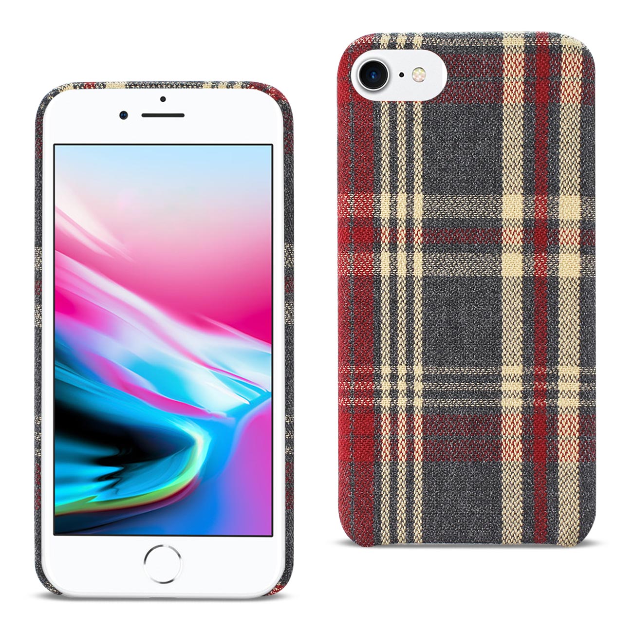 Case Checked Fabric iPhone 7/ 8/ SE2 Red Color