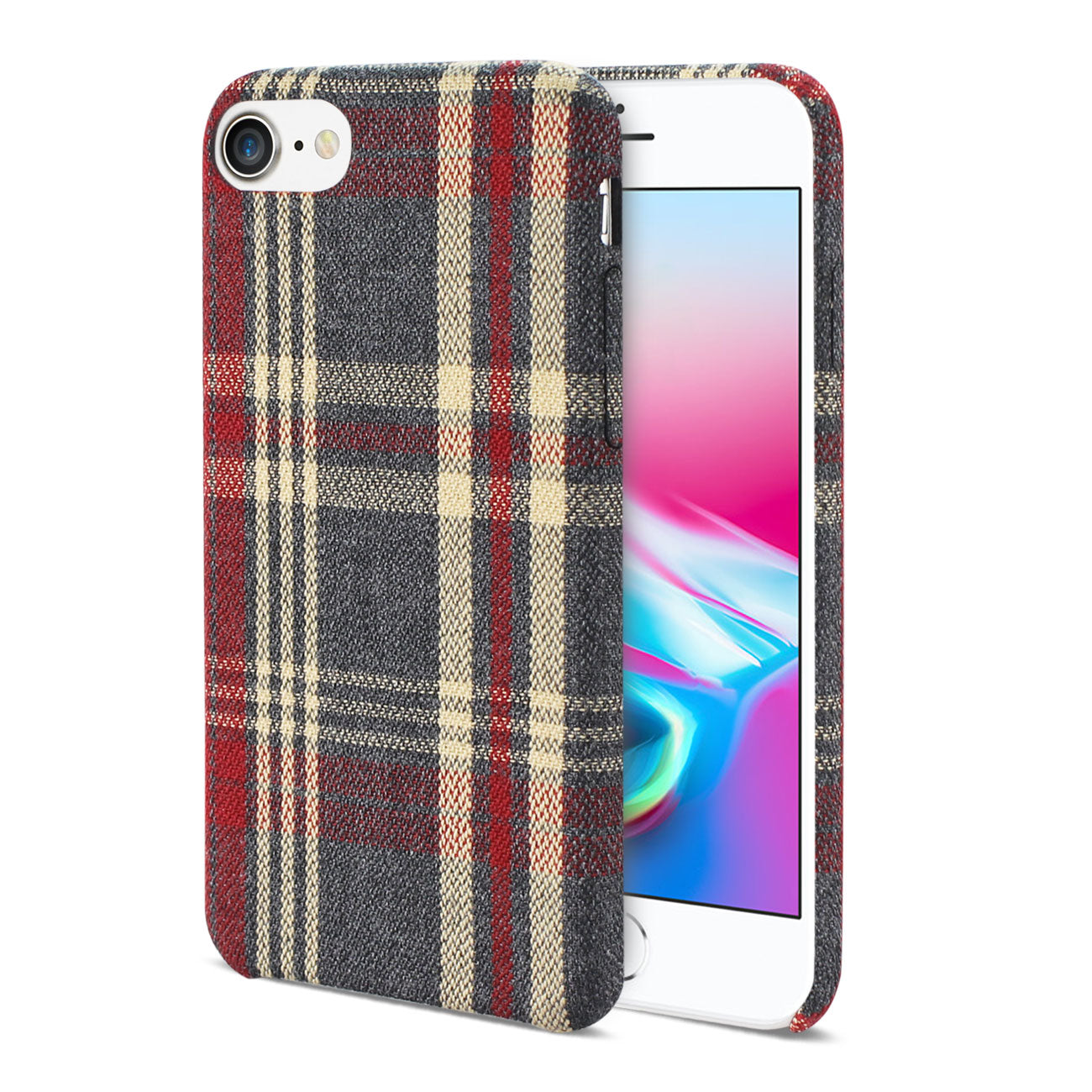 Case Checked Fabric iPhone 7/ 8/ SE2 Red Color