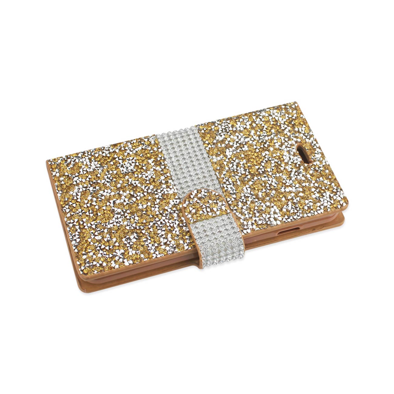 Wallet Case Diamond Rhinestone iPhone 6 Plus Gold Color