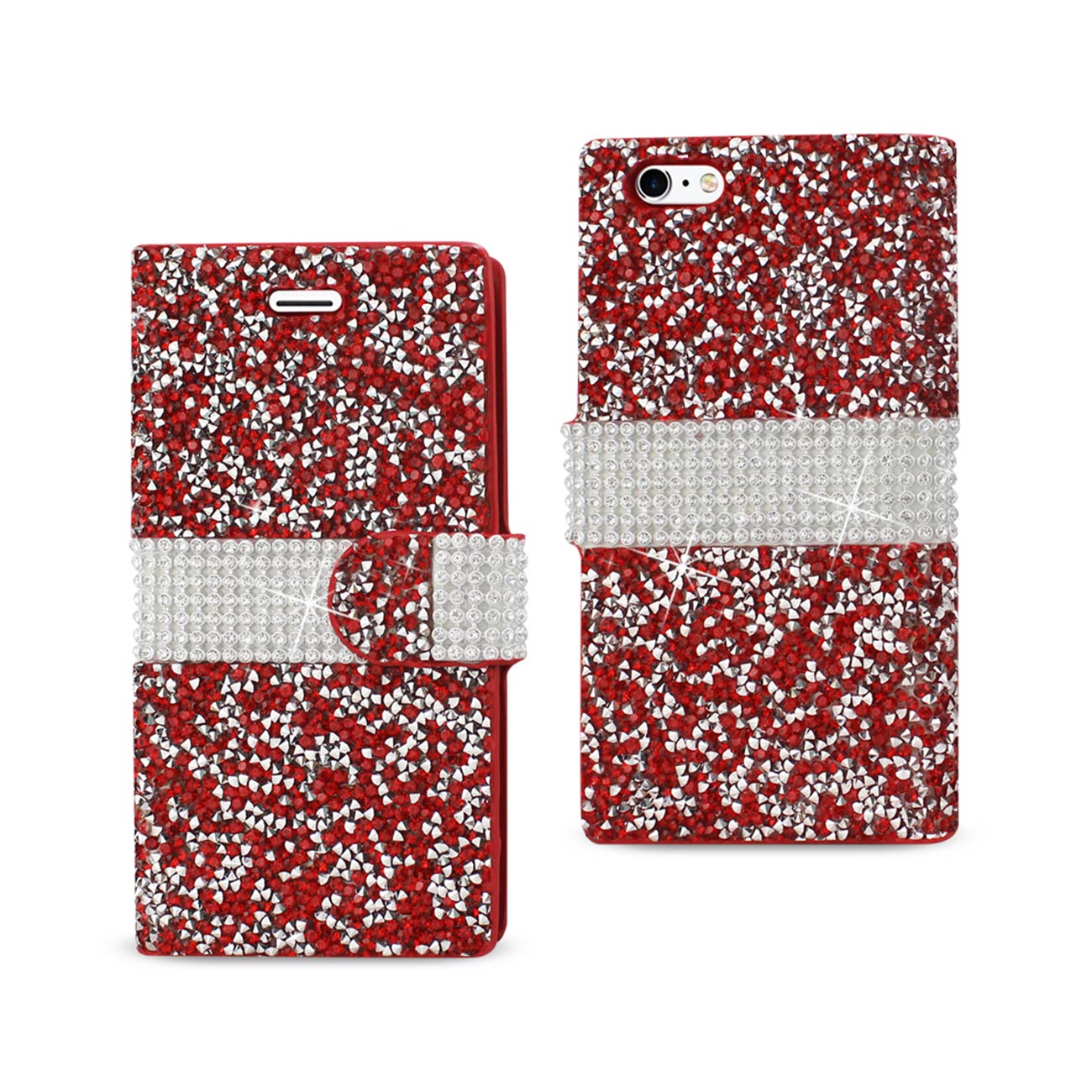Wallet Case Diamond Rhinestone iPhone 6 Red Color