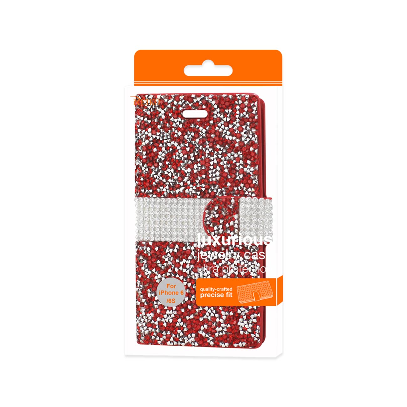 Wallet Case Diamond Rhinestone iPhone 6 Red Color