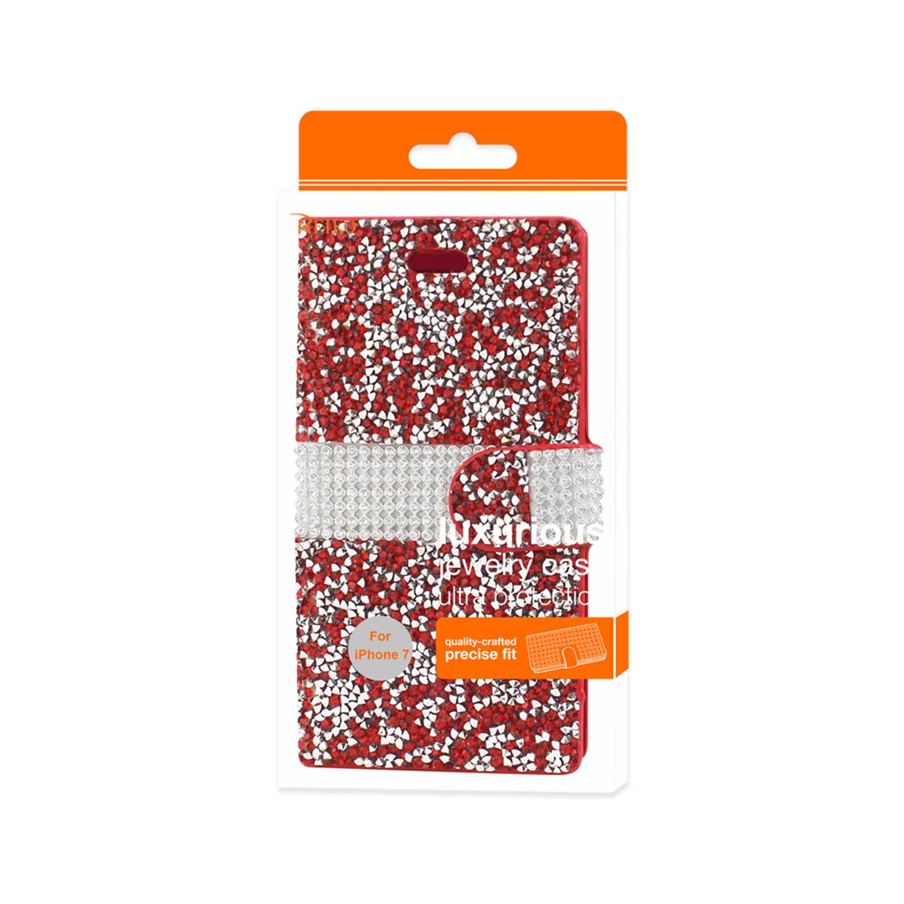 Wallet Case Diamond Rhinestone iPhone 7/ 8/ SE2 Red Color