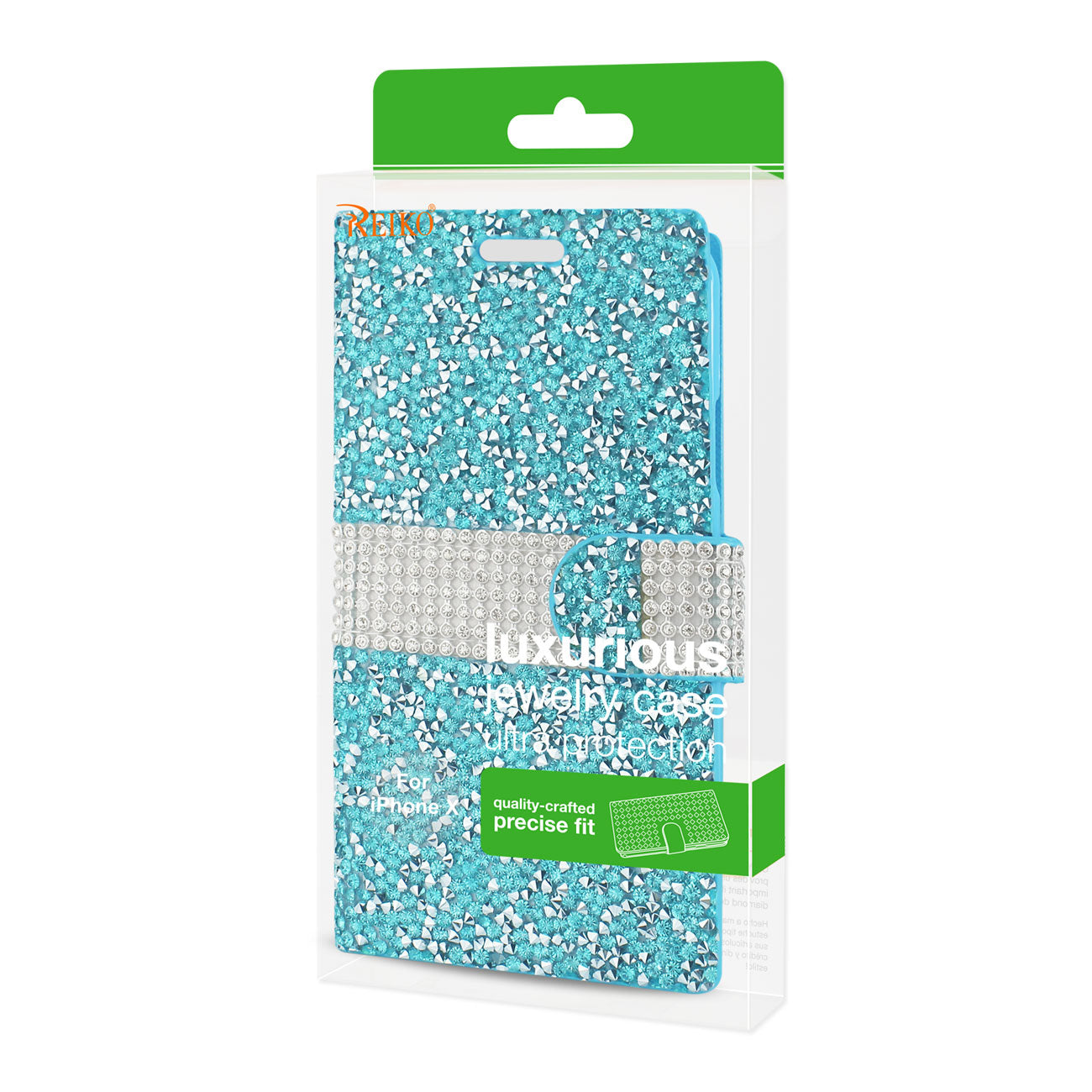 Wallet Case Diamond Rhinestone iPhone X/ iPhone XS Blue Color