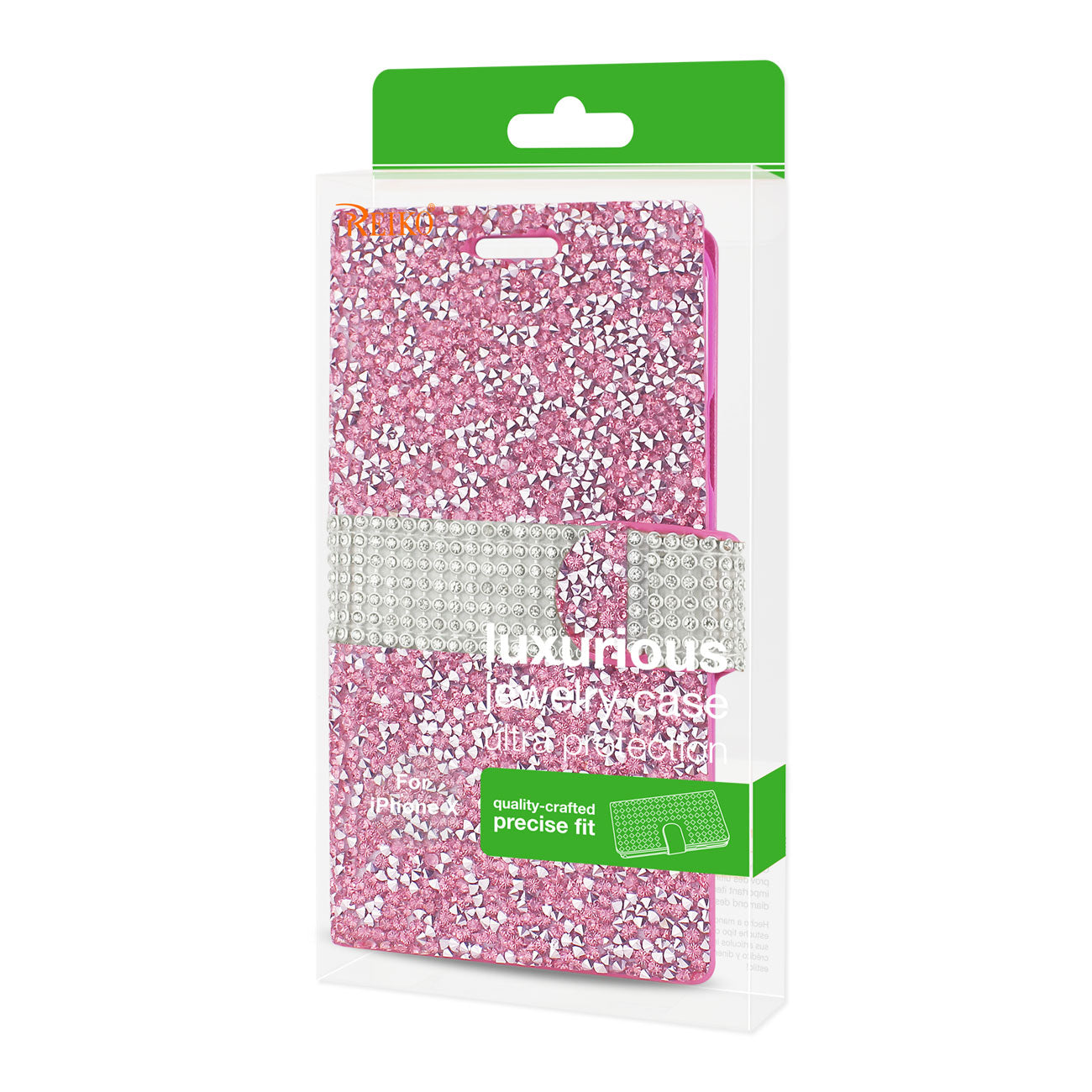 Wallet Case Diamond Rhinestone iPhone X/ iPhone XS Pink Color