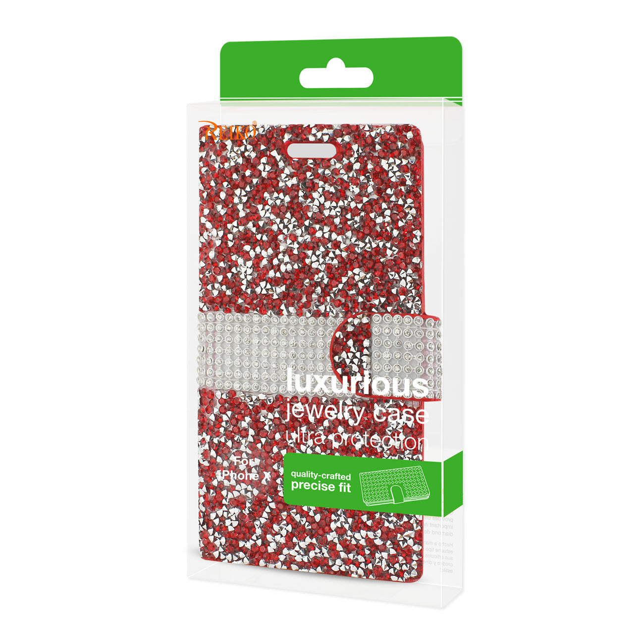 Wallet Case Diamond Rhinestone iPhone X/ iPhone XS Red Color