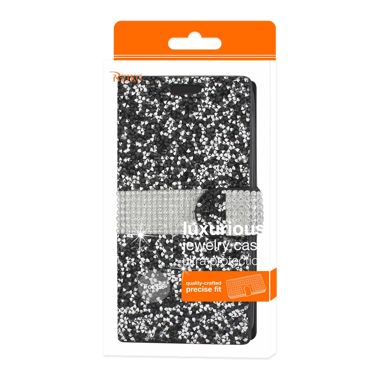 Wallet Case Diamond Rhinestone LG G6 Black Color