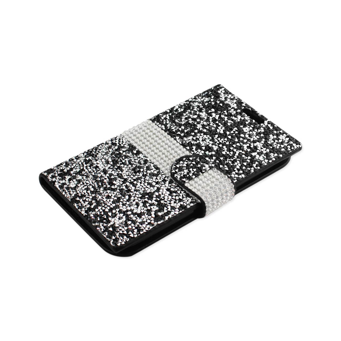 Wallet Case Diamond Rhinestone LG K10 Black Color