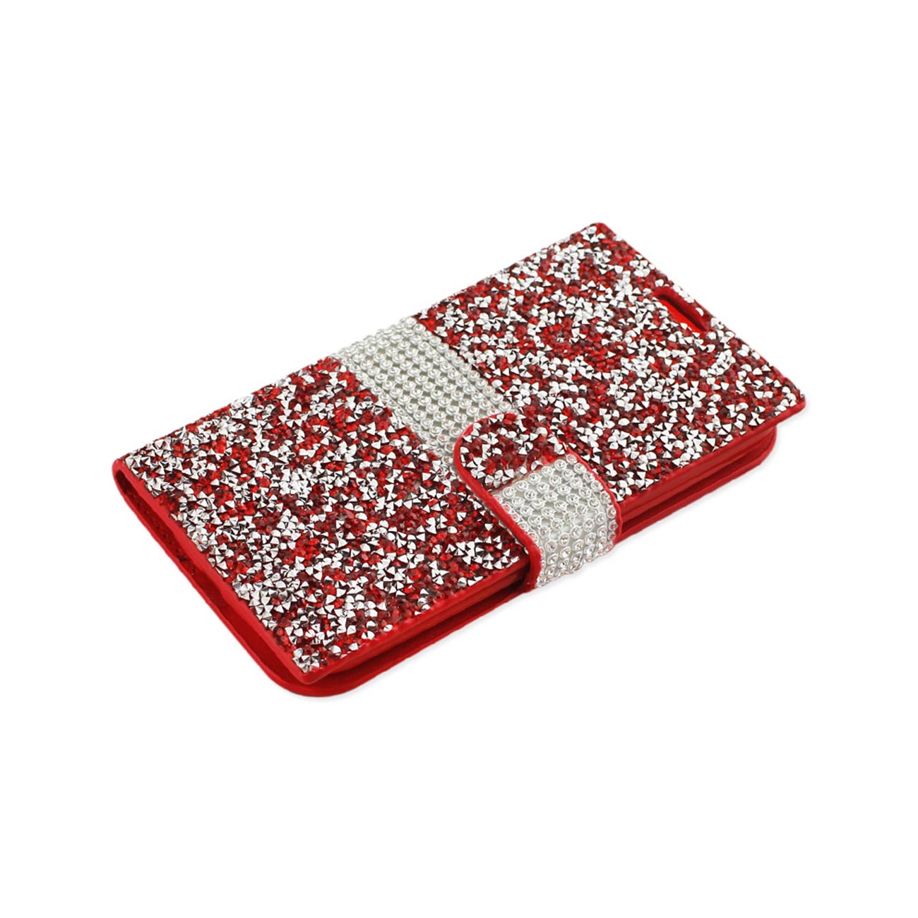 Wallet Case Diamond Rhinestone LG K10 Red Color